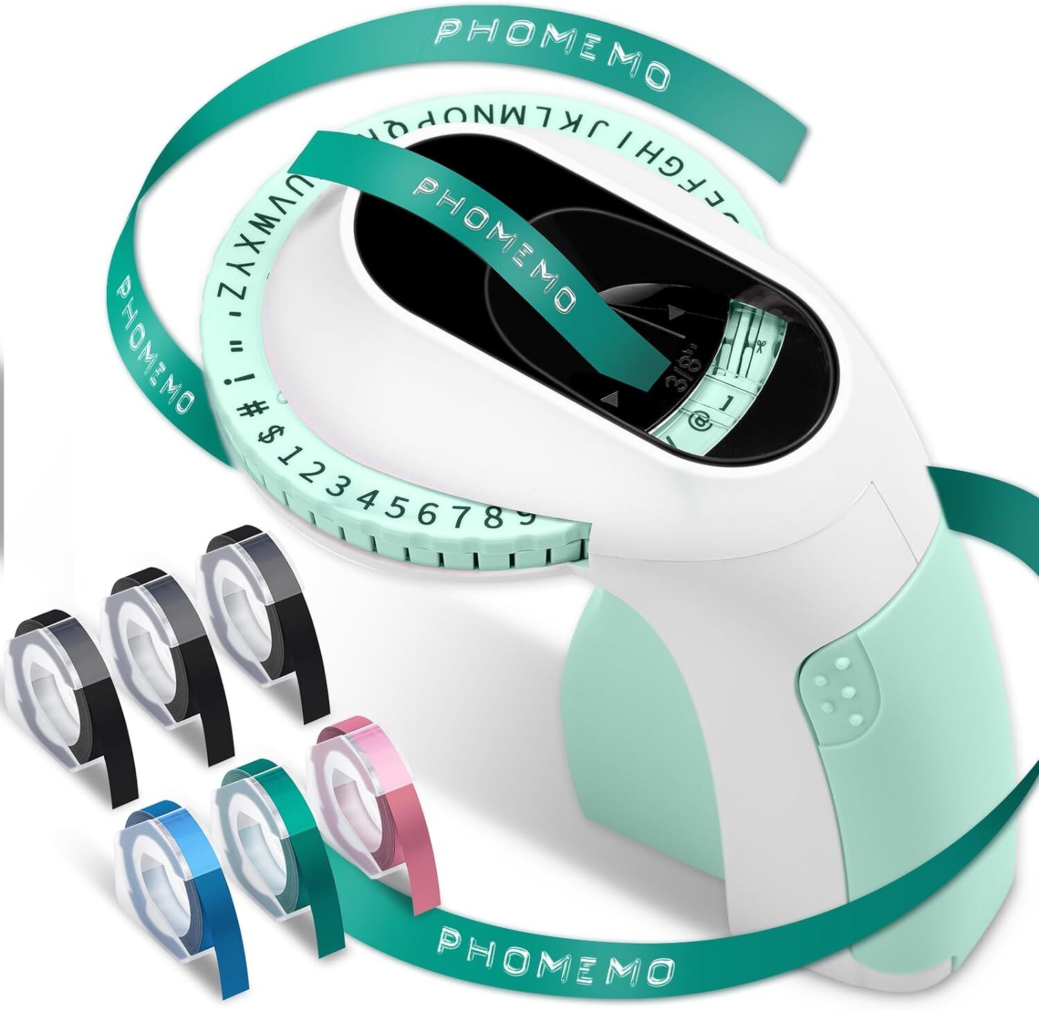 Phomemo Embossing Label Maker Machine Portable w/ 6 Tapes for Dymo Omega Xpress