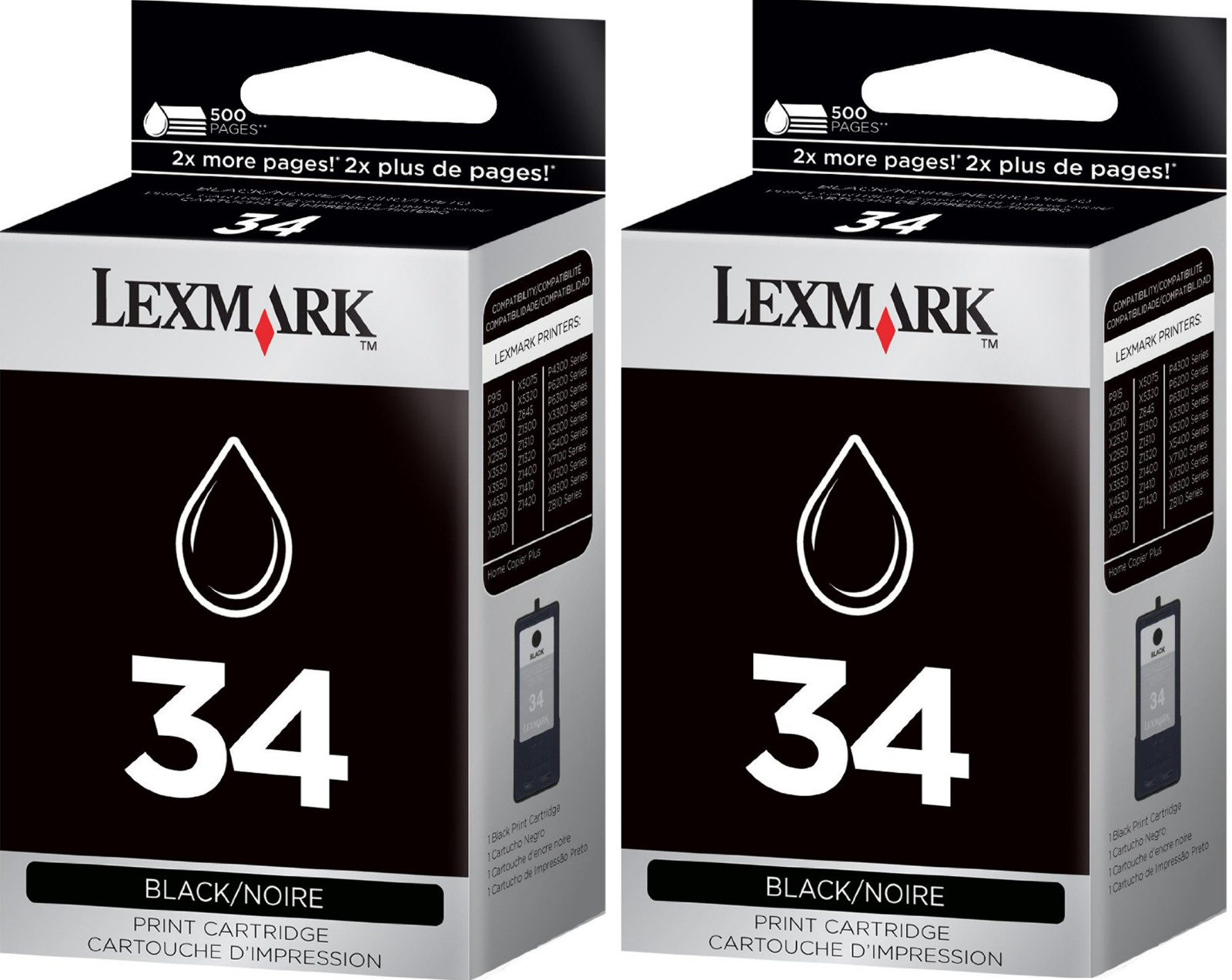 New Genuine Lexmark 34 2PK Ink Cartridges X Series X5450 X5250 P Series P4350