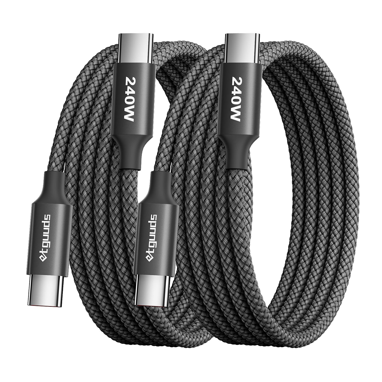etguuds 240W USB C to C Cable 3ft, 2-Pack C C Fast Black