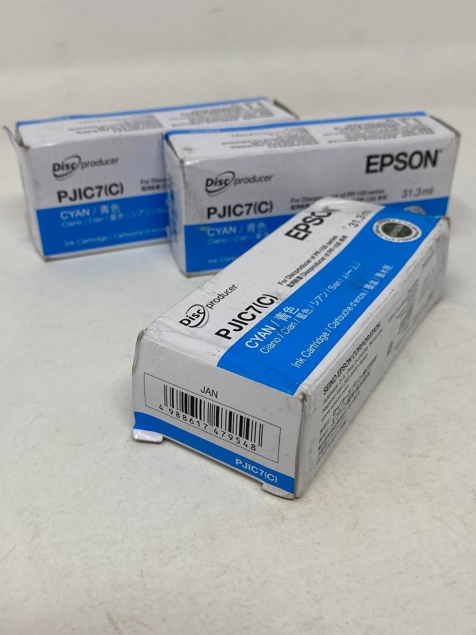 EPSON PJIC7 CYAN 31.3ML INK CARTRIDGE EXP 2027 3 pack New