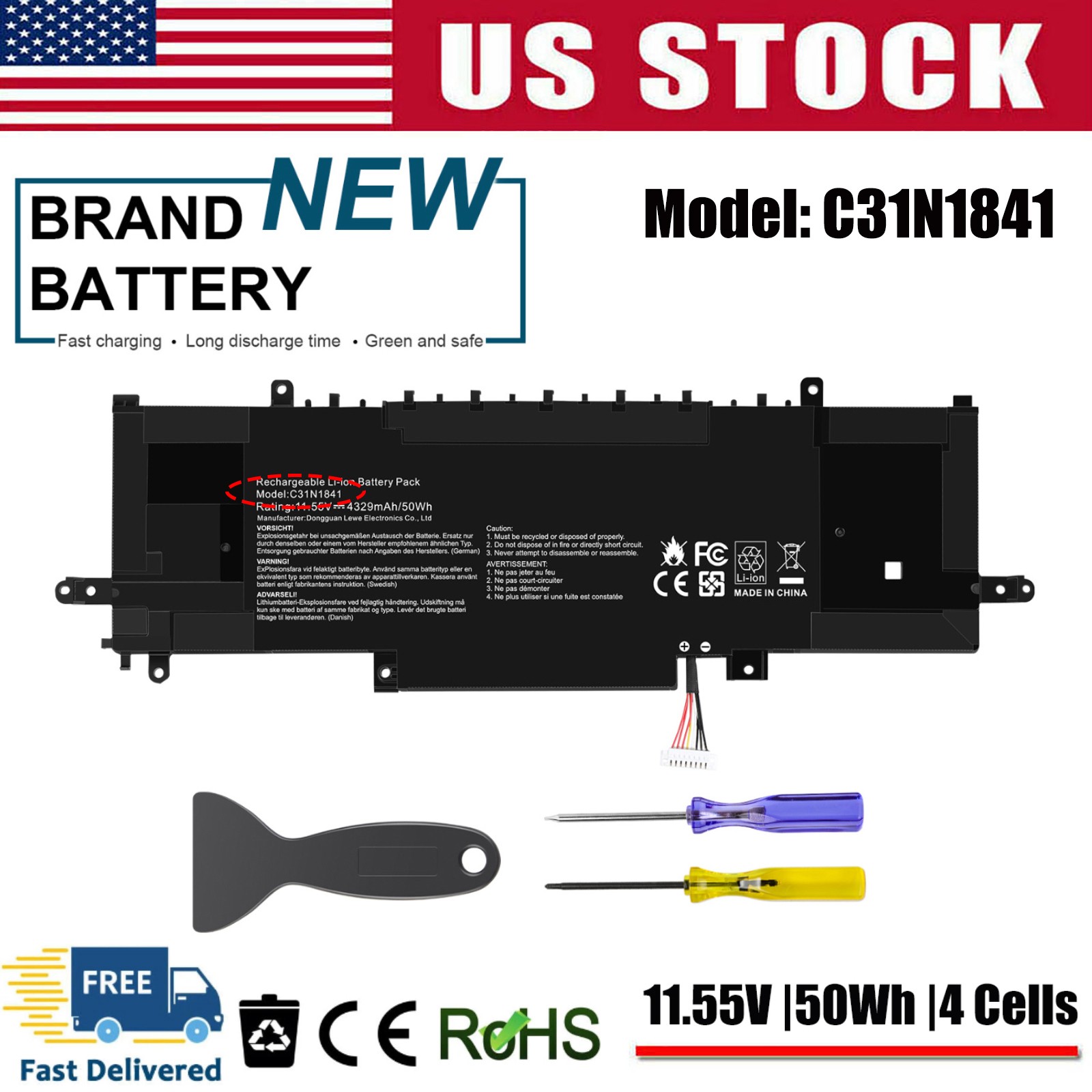 ✅C31N1841 Battery for Asus ZenBook UX434 Q427 Q427F Q407i UX334 UM433DA UX334FA