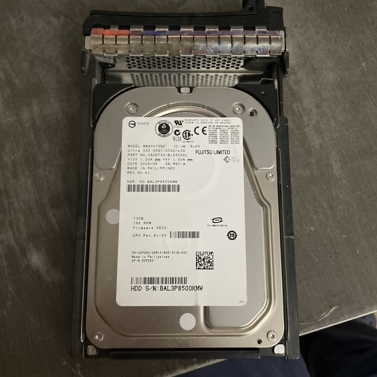 Fujitsu MBA3073NC 3.5-Inch 73GB 80-Pin 15K RPM Hard Drive With Caddy