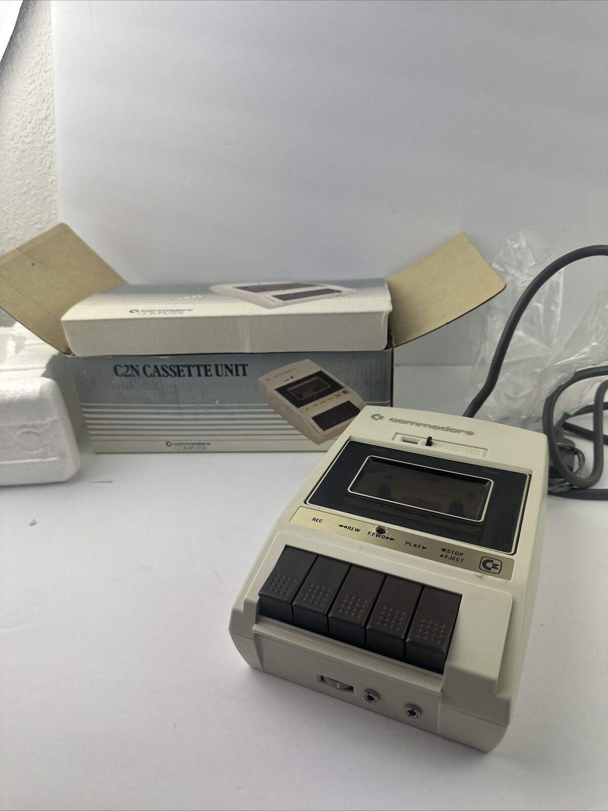 Vintage Commodore Computer C2N Datasette Unit w/  Box - UNTESTED