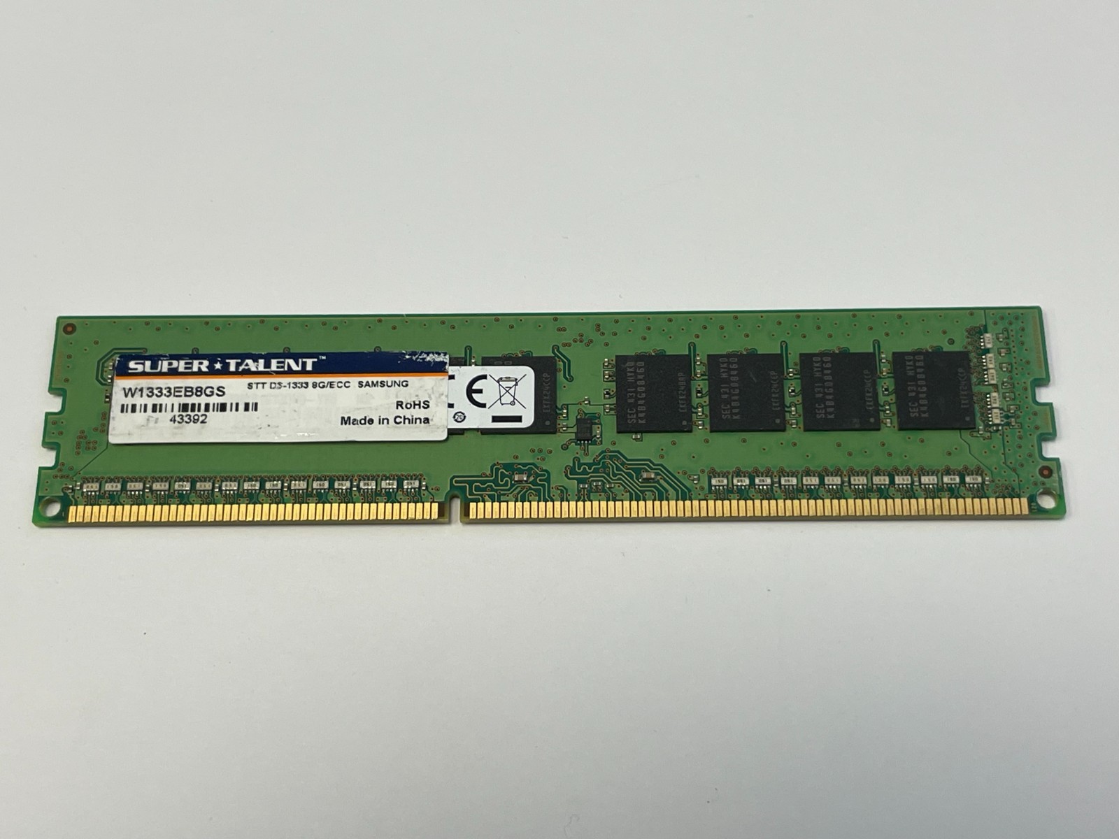 Super Talent 8GB (1-Sitck) PC3-10600R DDR3 1333 ECC Server Memory W1333EB8GS