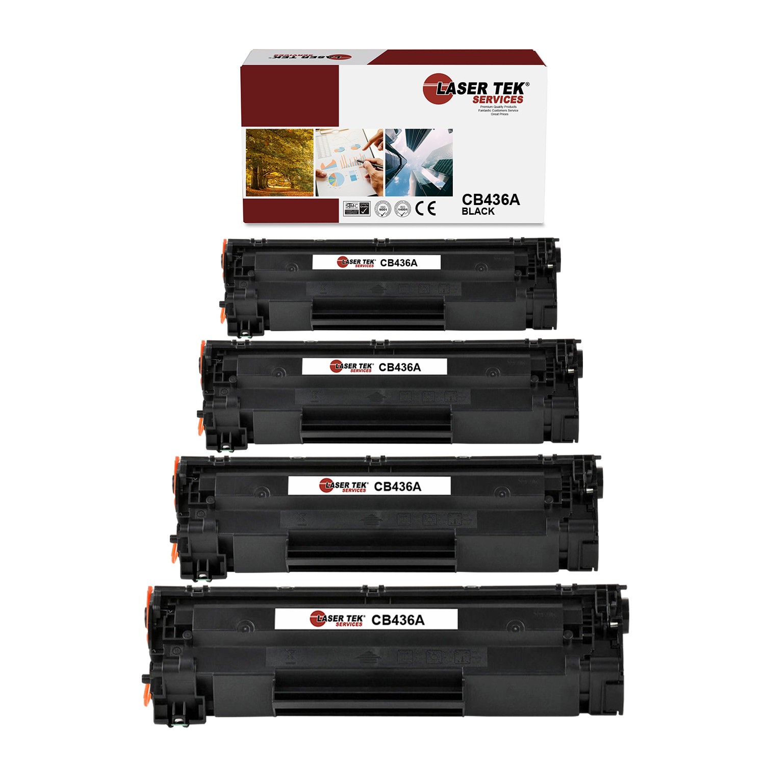 4Pk LTS 36A CB436A Black Compatible for HP LaserJet M1522n M1522nf MFP Toner