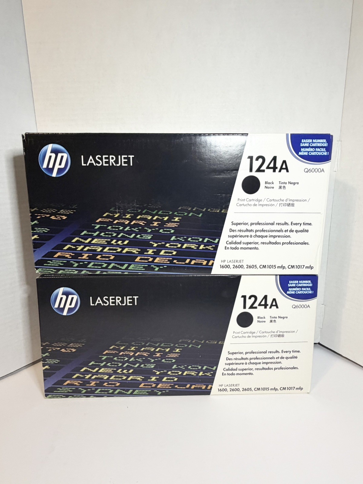 Lot of 2 Genuine SEALED HP 124A Black LaserJet Toner Cartridges Q6000A