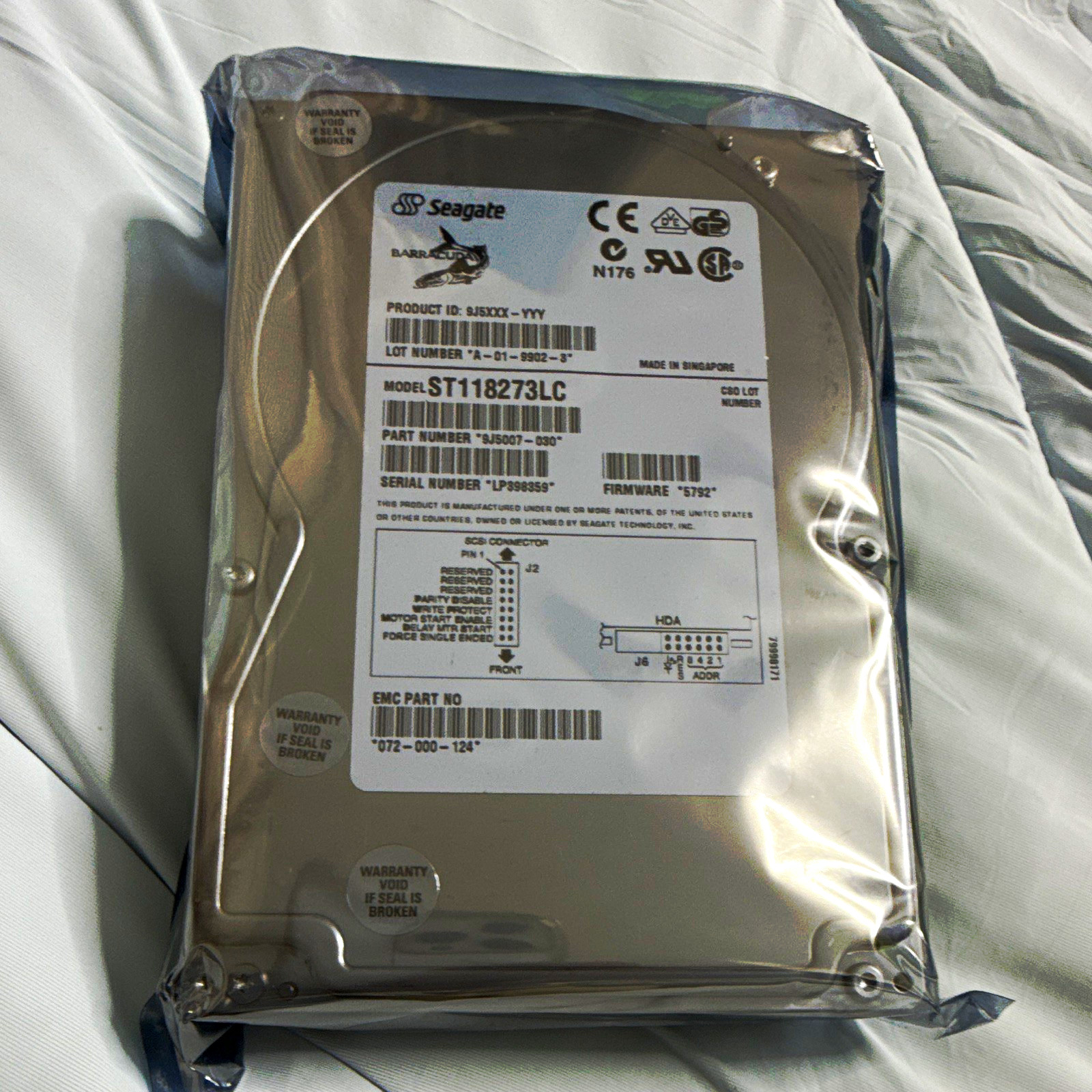 Seagate Barracuda ST118273LC 18GB 3.5" SCSI 7200RPM 2MB Hot Swap