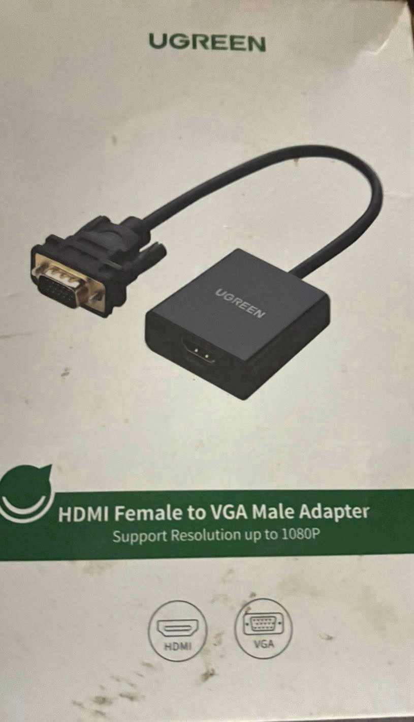 UGREEN HDMI Female to VGA Male AV Adapter/Converter 1080p Black Model 20694