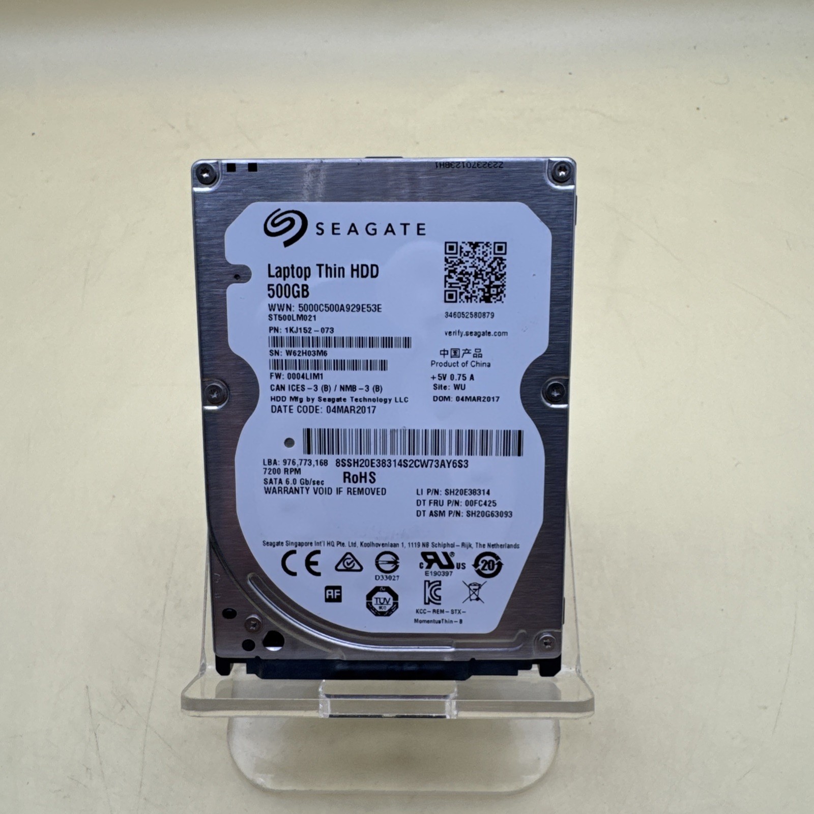 Seagate Thin HDD ST500LM021 500 GB 2.5" SATA III Laptop Hard Drive