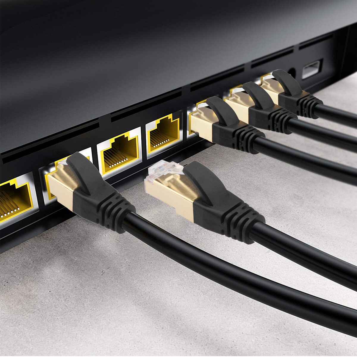 [40Gbps Certified] Cat8 Ethernet Patch Cable Double Shielded┃2000MHz (2GHz) Lot