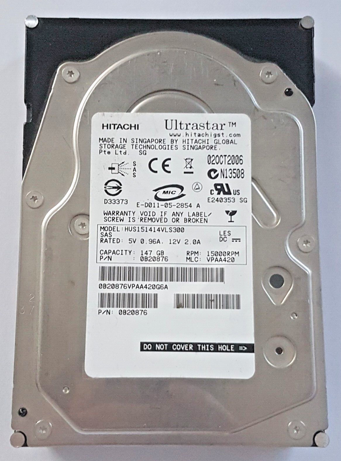 147GB SAS Hitachi Ultrastar HUS151414VLS300 15000RPM 16MB HDD 3.5" Hard Drive