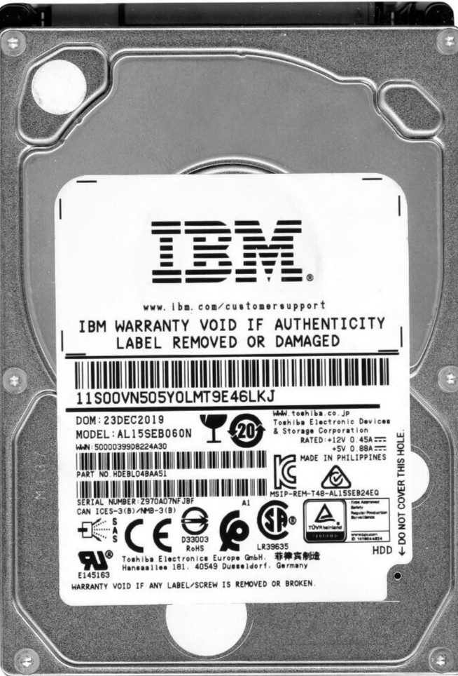 HARD DRIVE TOSHIBA AL15SEB060NY 600GB 10000RPM 64MB SAS-3 12Gbps 2.5'' inch