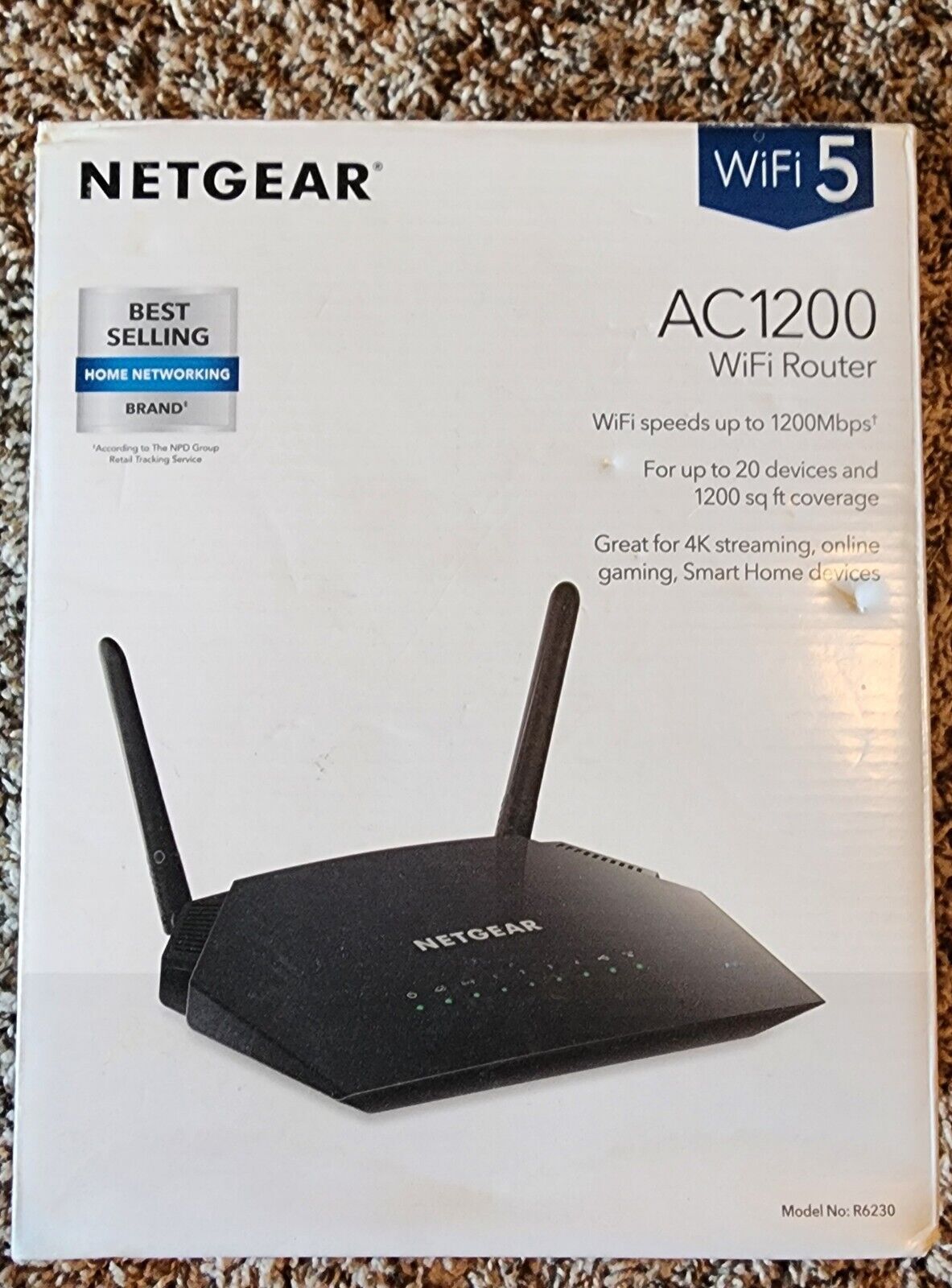 NETGEAR AC1200 1000Mbps 4 Ports 300Mbps Dual Band Gigabit Smart Router (R6230)