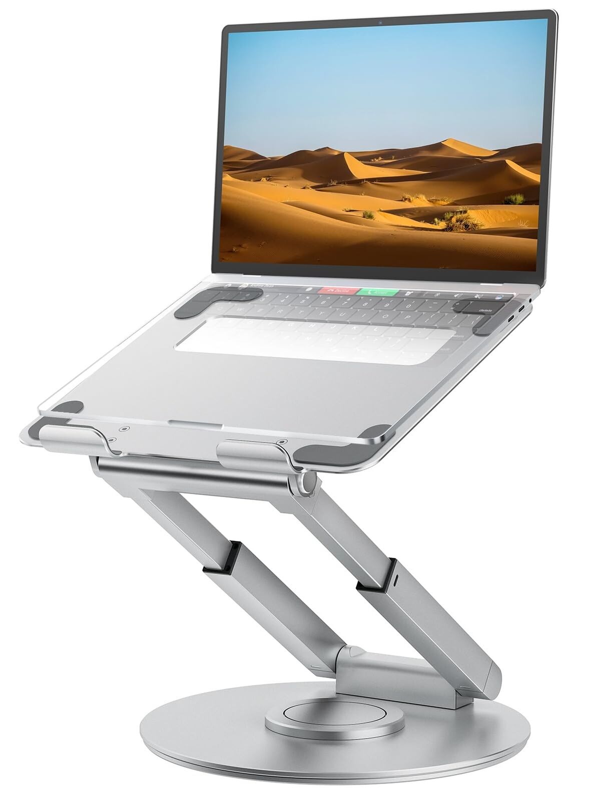 tounee Telescopic Laptop Stand for Desk with 360° Swivel Base, Sit to Stand