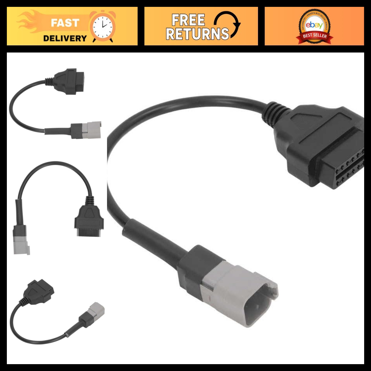 6PIN to 16PIN Diagnostic Cable Adapter for CAN-AM ATV UTV Motorcycle OBDII Scann