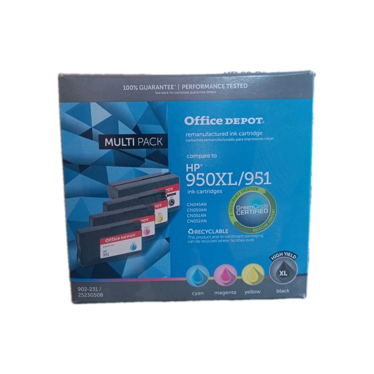 Office Depot 4 Pack 950XL /951 Black Ink Cartridge  New.