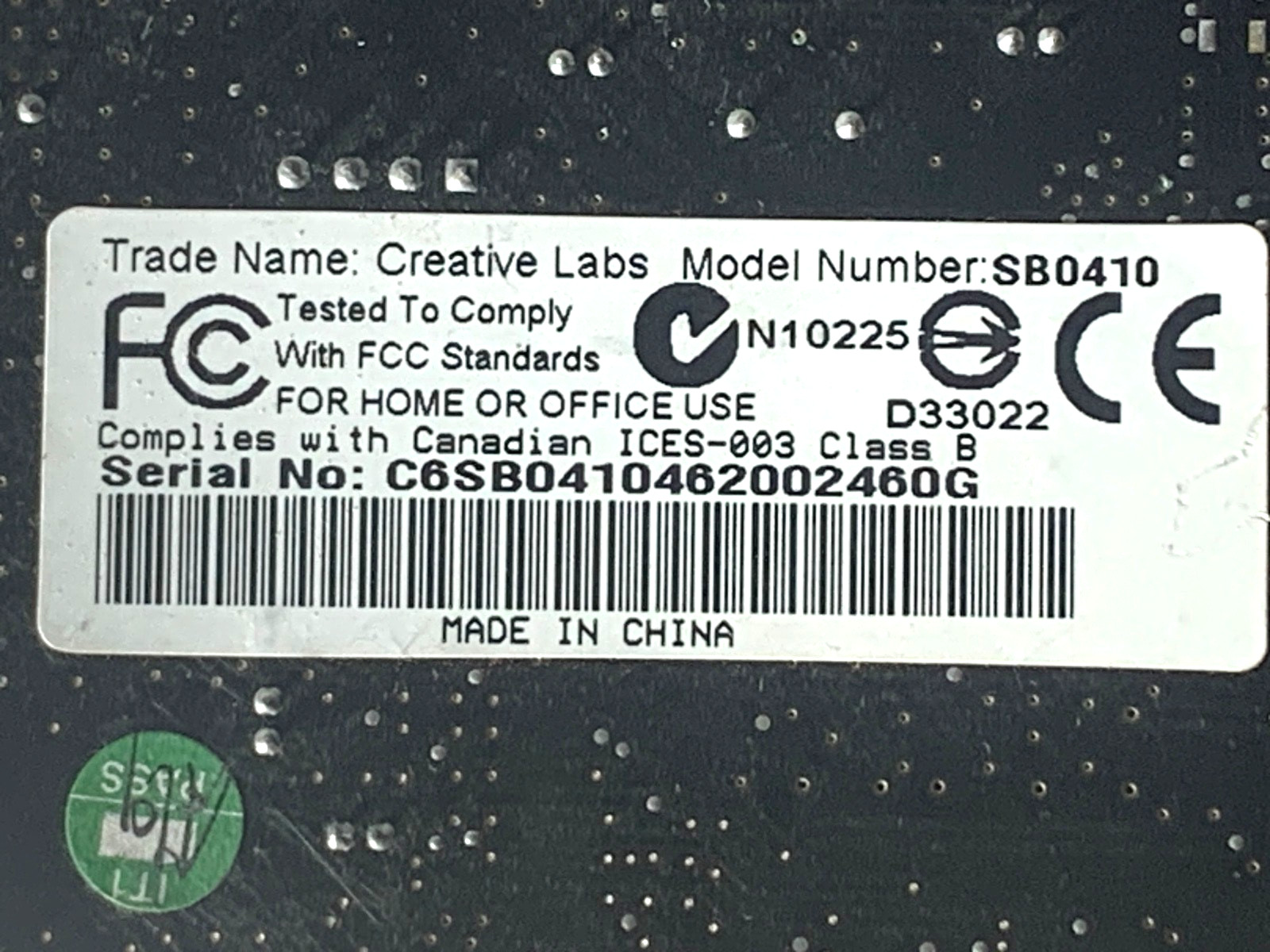 CREATIVE LABS SOUND BLASTER EXTREME SB0410  PCI SOUND CARD