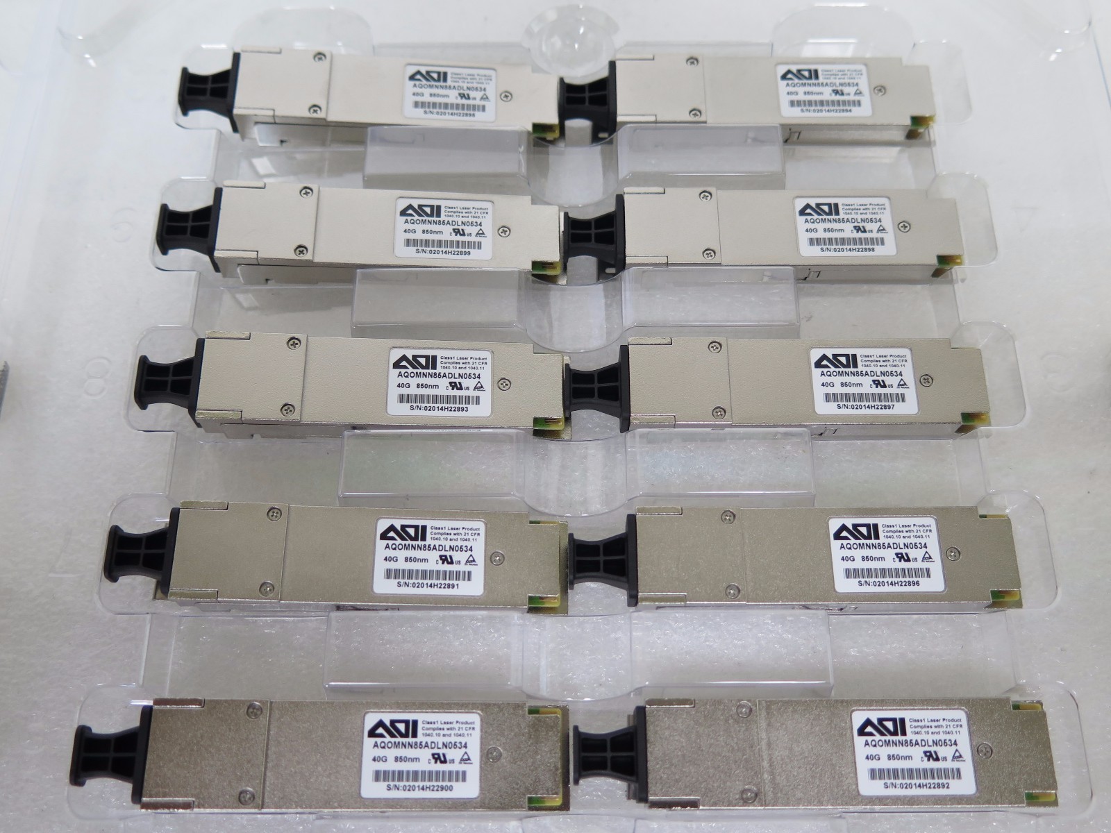 NEW Lot of 10  AOI 40GB QSFP+40G-SR4 AQOMNN85ADLN0534 Cisco Compatible
