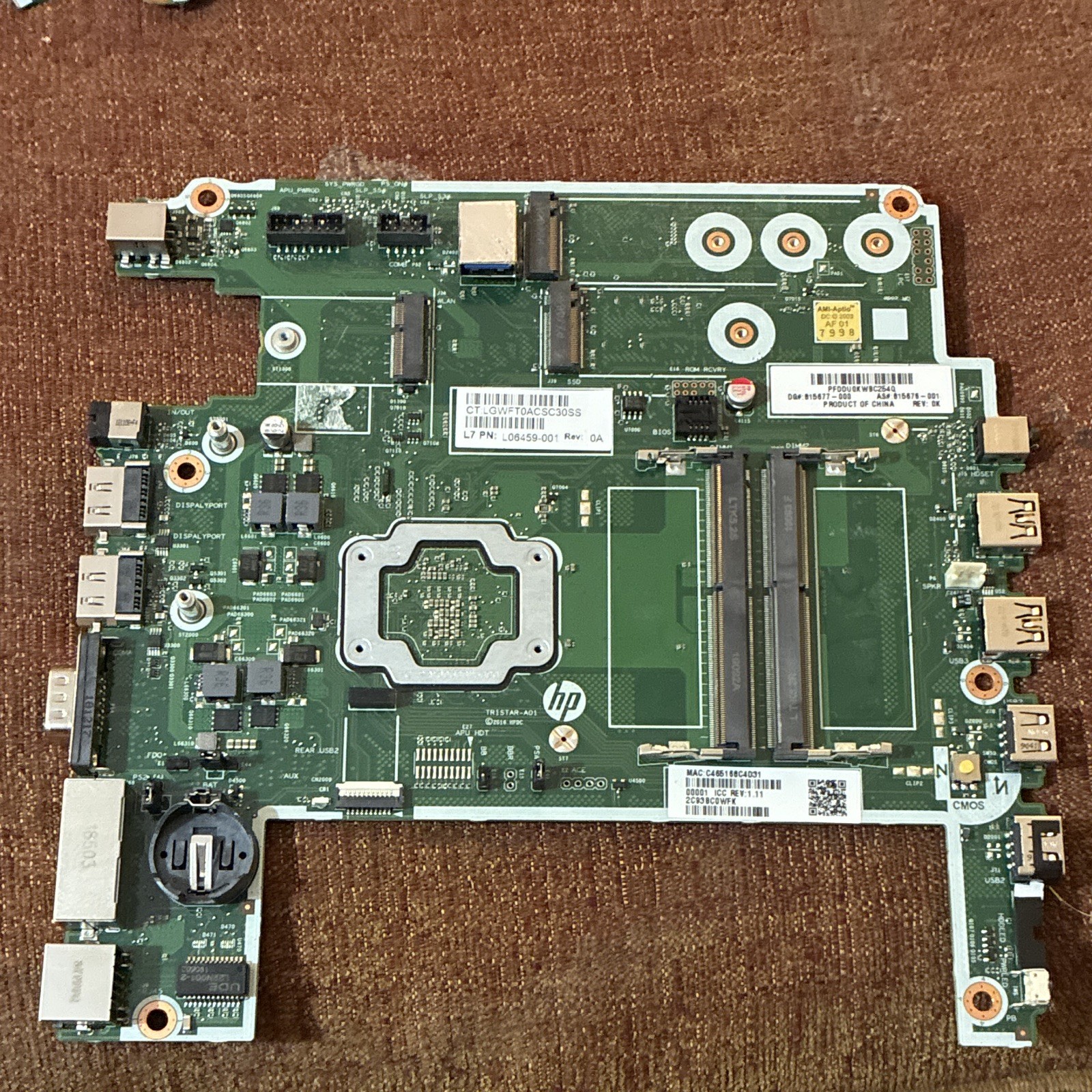 HP L06459-001 TUA5CS0J0S Laptop Motherboard Intel BGA DDR4 2x SO-DIMM