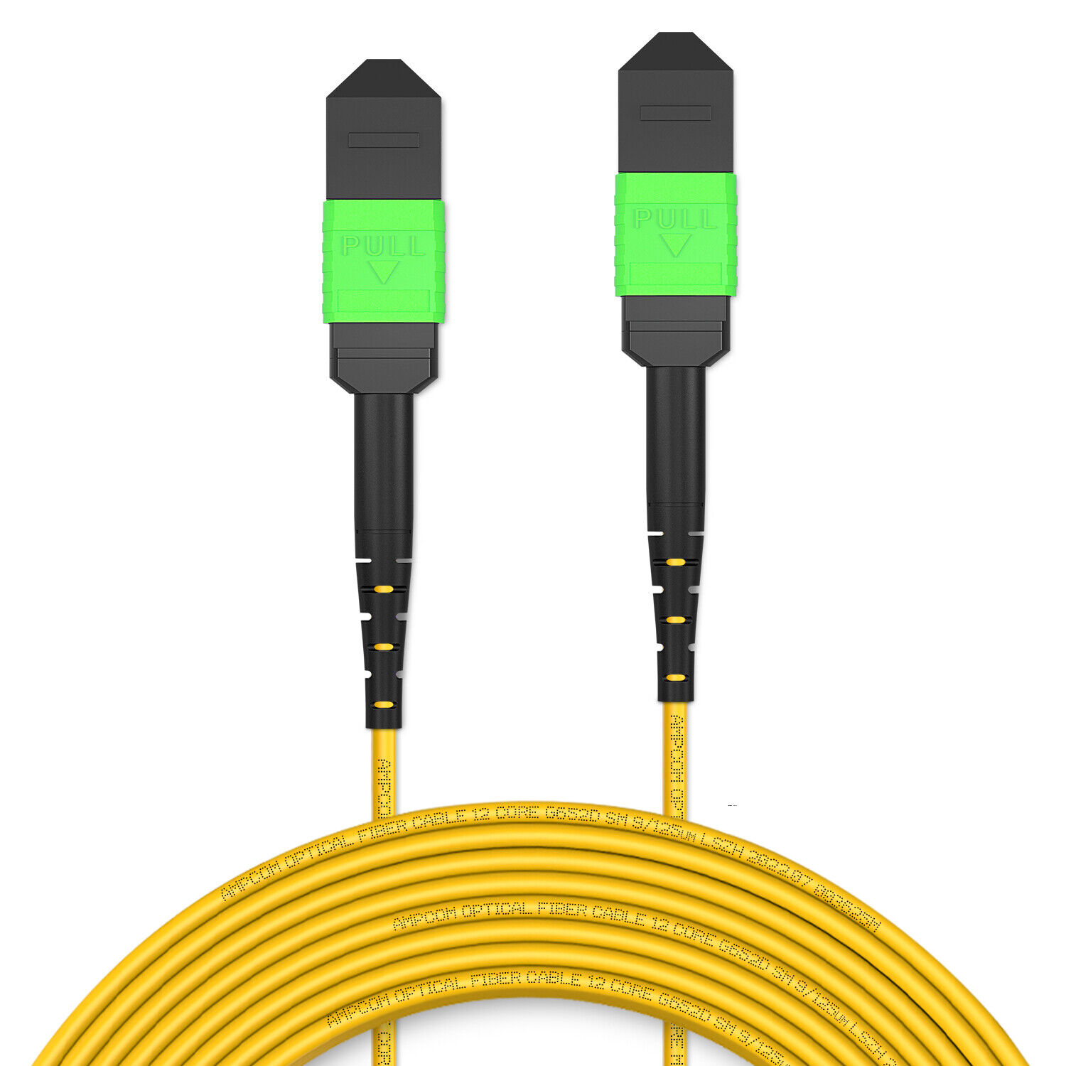 AMPCOM MPO to MPO Fiber Optic Trunk Cable 12 Fiber, Type B, LSZH/Riser, UPC, 