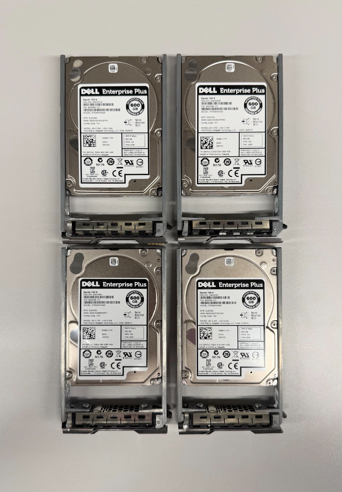 LOT OF 4x 0FK3C DELL EQUALLOGIC SEAGATE 600GB 6G SAS 10K 2.5" SFF HDD HARD DRIVE