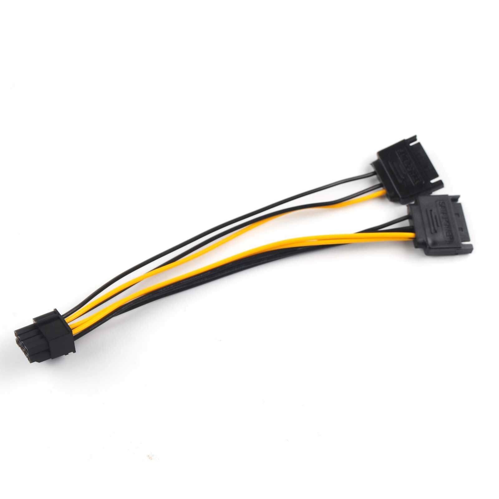 Lot Dual SATA to PCI-E Power Cable 15Pin SATA to 8 pin Video Card Power Cable 