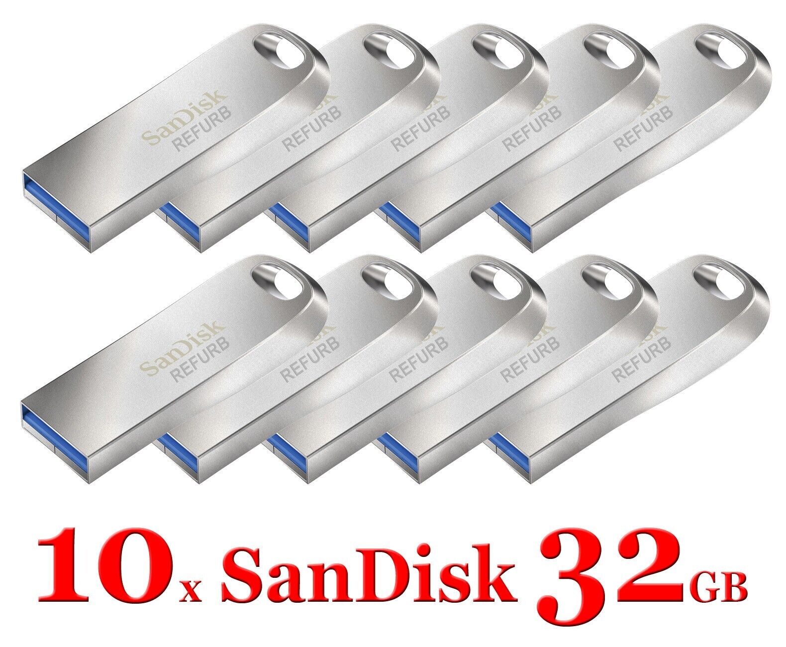 LOT 10x SanDisk 32GB Ultra Luxe USB 3.1 Metal Flash USB Drive SDCZ74 Speed 150MB