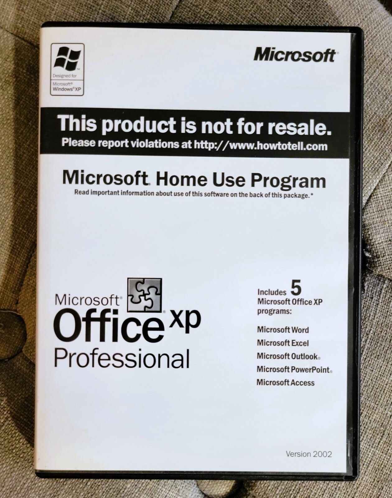 MICROSOFT OFFICE XP Professional Pro 1 Home Use License  2002 Version EXCELLENT