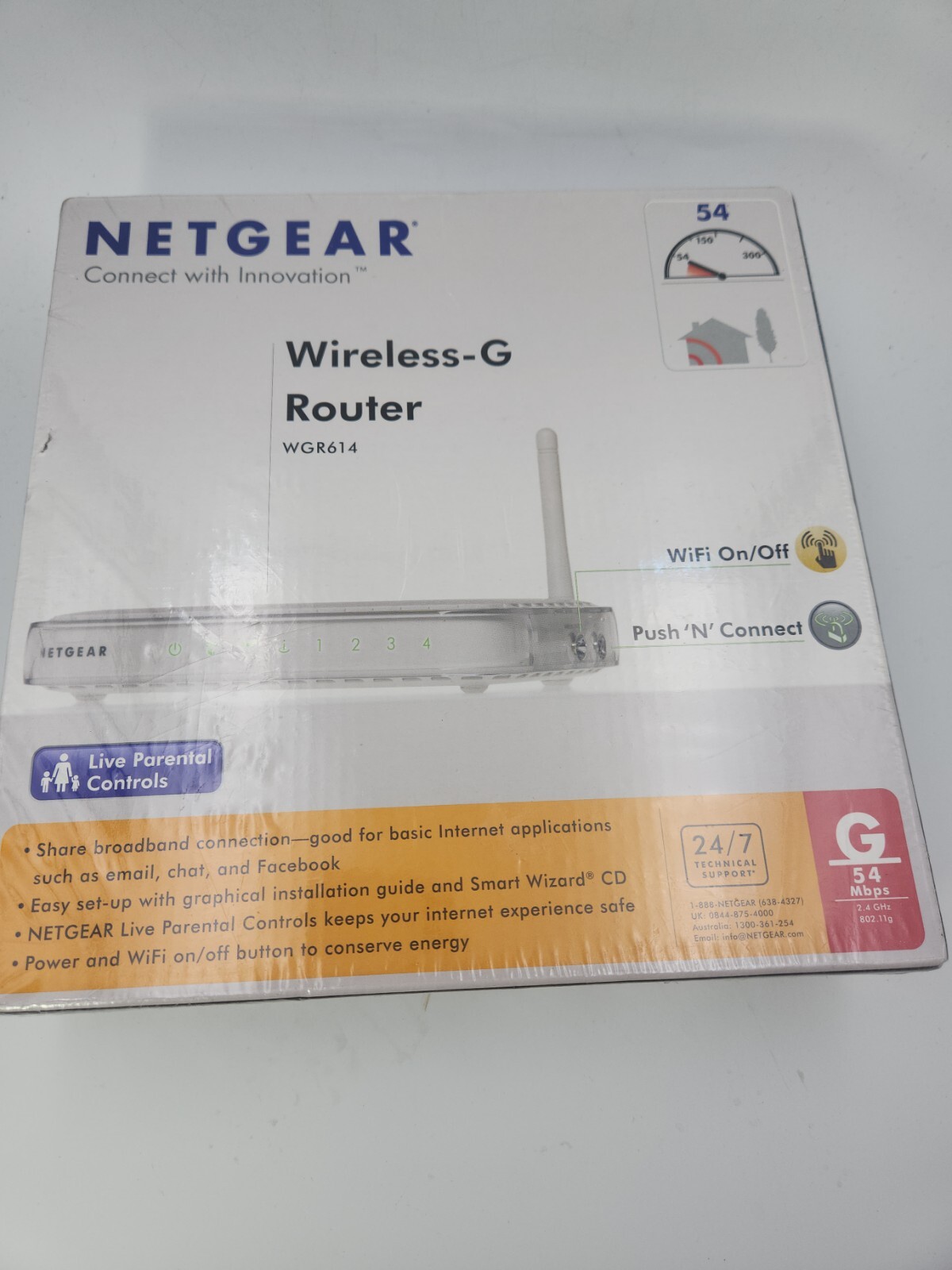 Netgear WGR614 54 Mbps 4-Port 10/100 Wireless G Router  sealed 