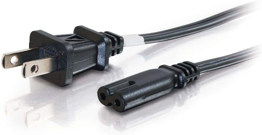  Legrand C7 Non-polarized Power Cord To Nema 1-15 Male Power Cord, Black 2-Sl
