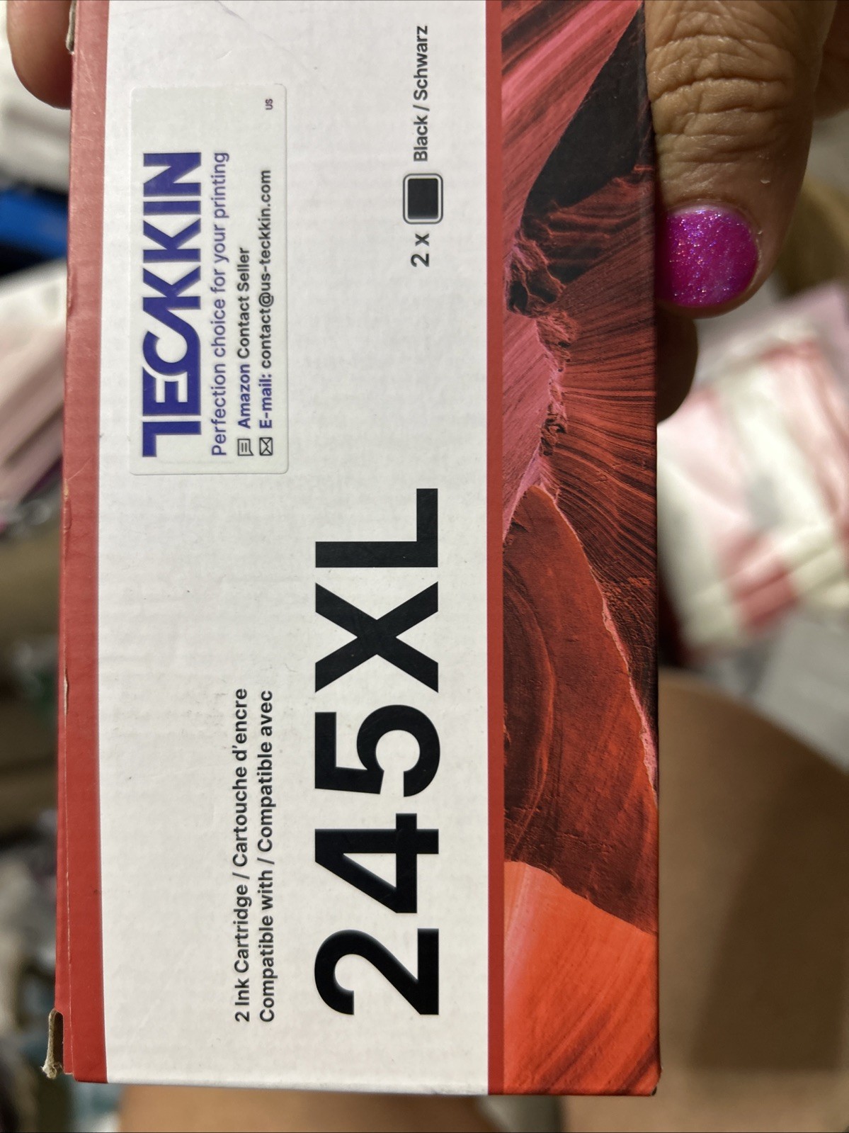 New Sealed TECKKIN 245XL Black Ink Cartridge Replacement