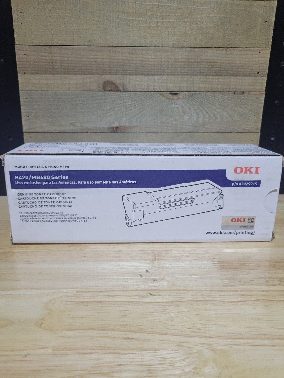 OKI  p/n 43979215 B420/MB480 Series Genuine Toner Cartridge.New In Box. OKIDATA.