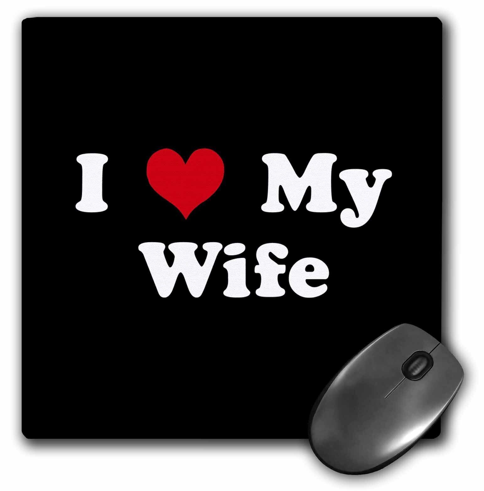 3dRose I Love My Wife MousePad