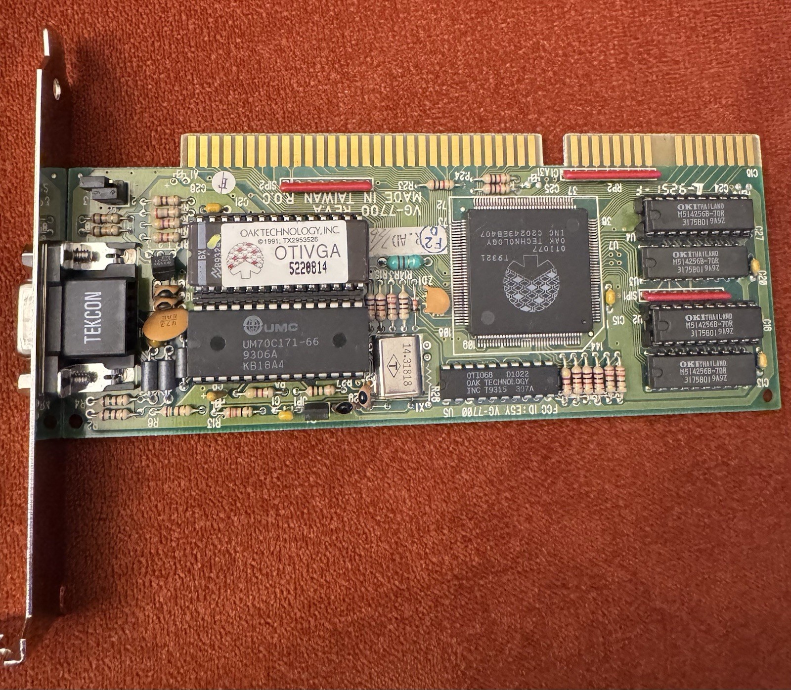 Oak Technology VGA Card 1992 DFI VG-7700 OAK  OTI067 512K ISA