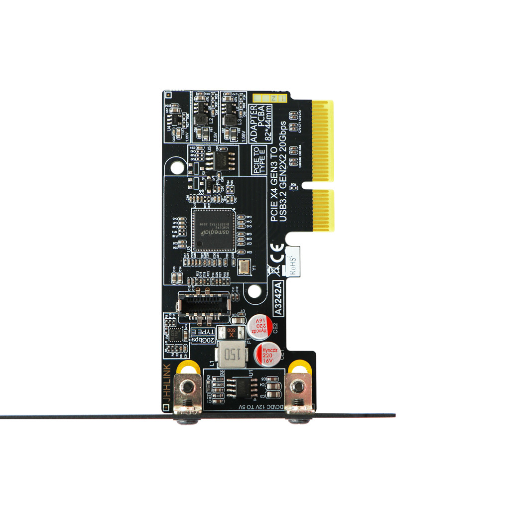 PCIe 3.0 X4 to USB 3.2 Gen2x2 20Gbps ASM3242 Type-E Adapter Card for PC A3242A