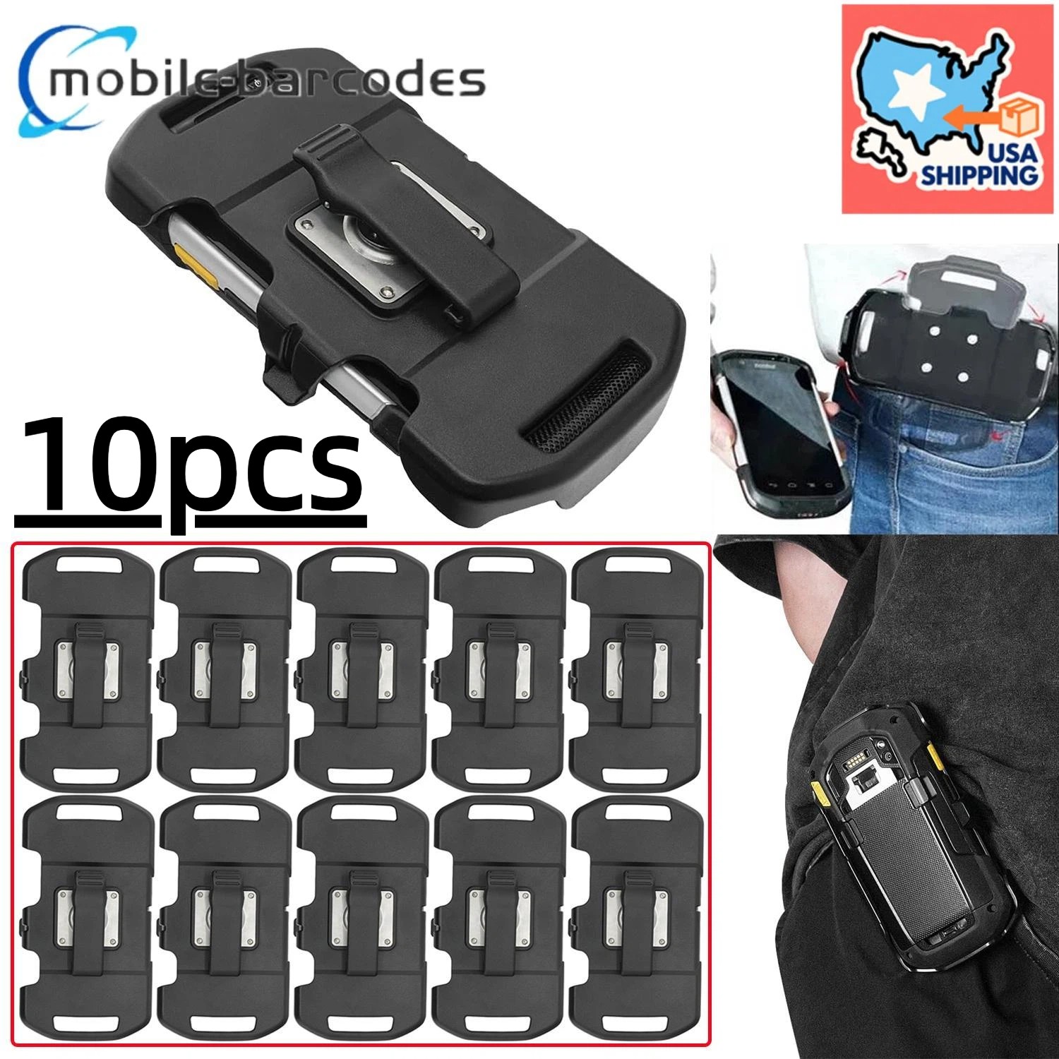 10X New Scanner Rigid Holster for Zebra TC7x TC70 TC72 TC75 (SG-TC7X-RHLSTR1-01)