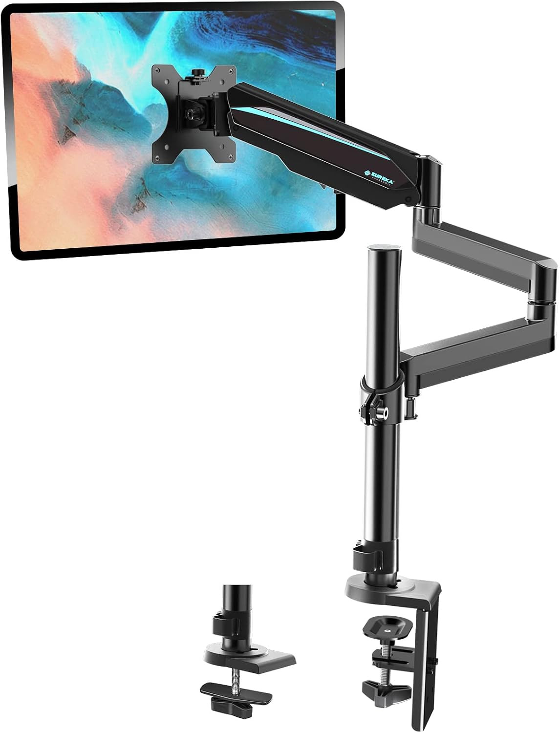 EUREKA ERGONOMIC Single Monitor Desk Mount, Adjustable Gas Spring Monitor Arm