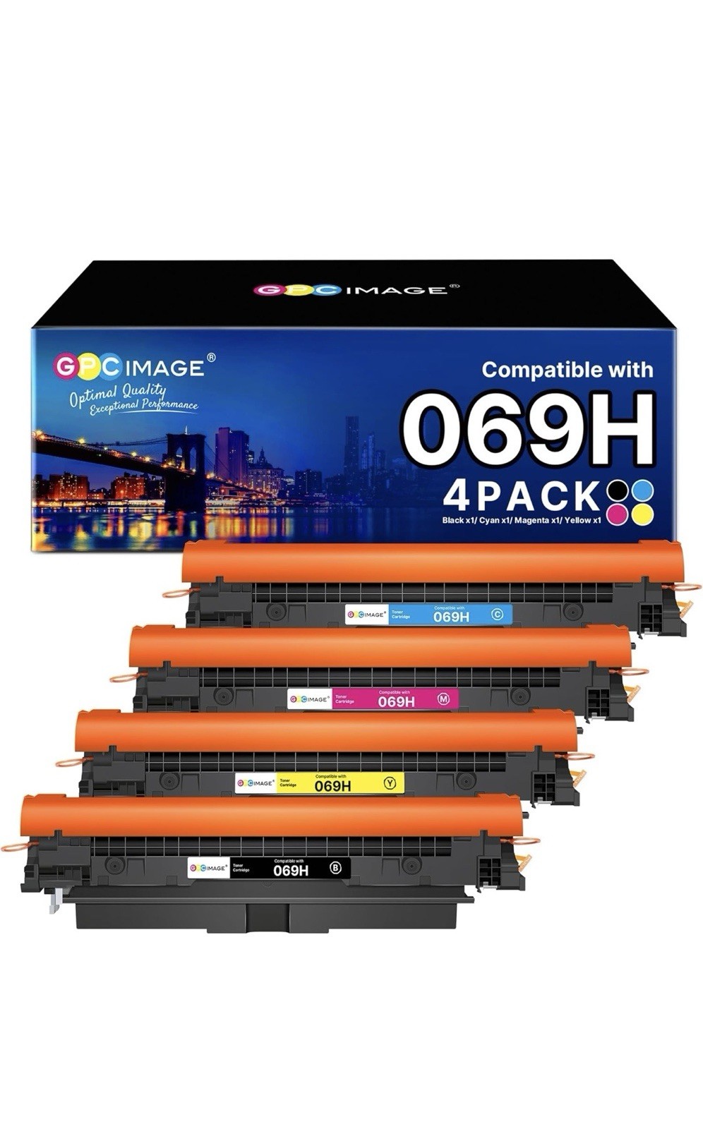 GPC Image Compatible 069H Toner Cartridge 4-Pack for Canon Black Cyan Magenta Y…