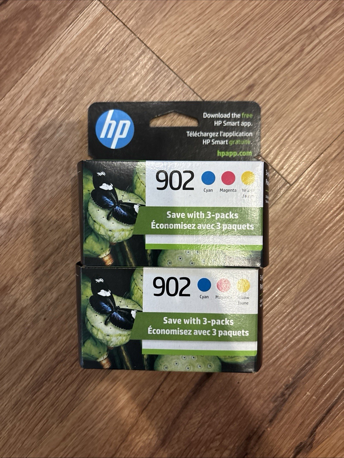 HP 902 Tri-Color Ink Cartridges Cyan Magenta Yellow Exp 3/25 NEW SEALED Lot Of 2