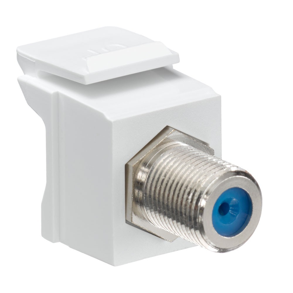 PACK of 9 Leviton 41084-FWF White Snap in Quickport Nickel F-Connector