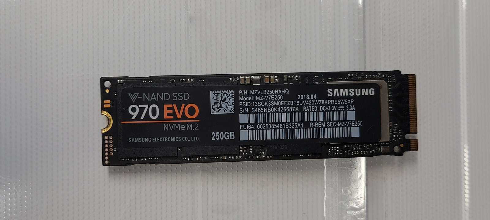SAMSUNG 970 EVO 250GB M.2 NVME SSD MZ-V7E250 M.2 NVMe HEALTH 95% *QTY