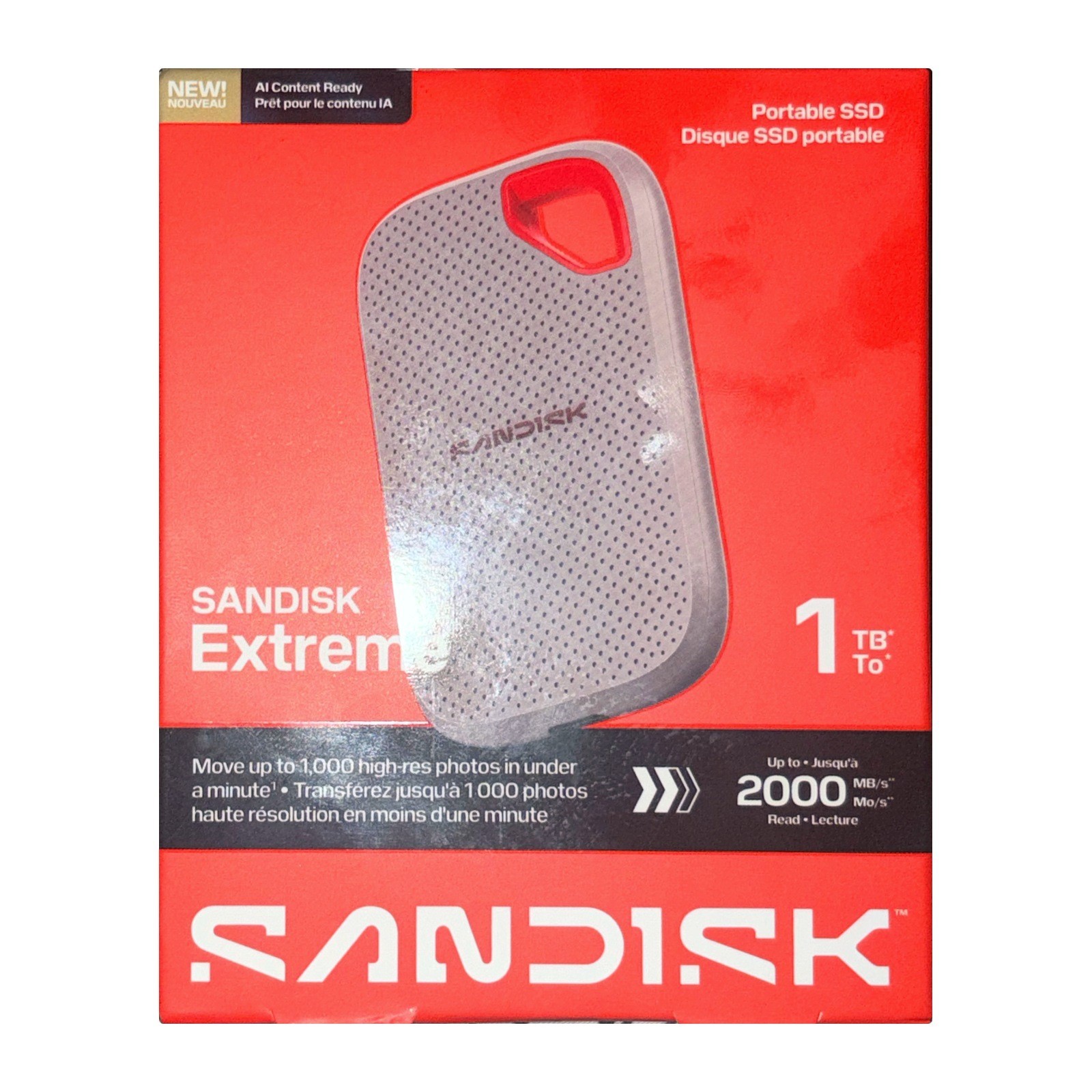 SanDisk Extreme Portable SSD 1TB 2000MB/s USB-C IP65 SDSSDE7W-1T00-AW25 Sealed