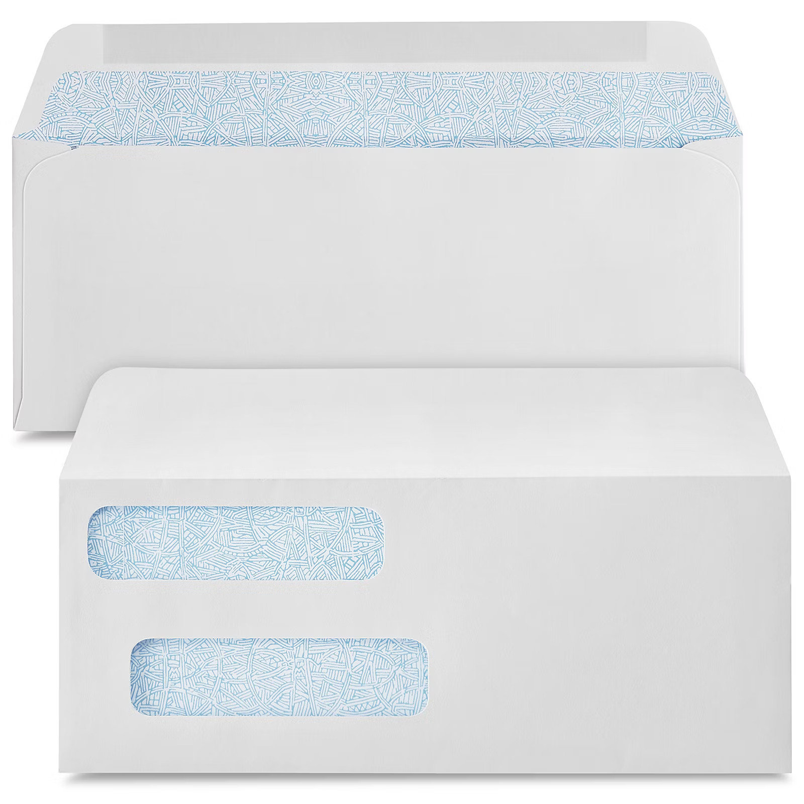 Pack of 500 White Accounting Software Envelopes With Double Window - 3 9/16 X 8