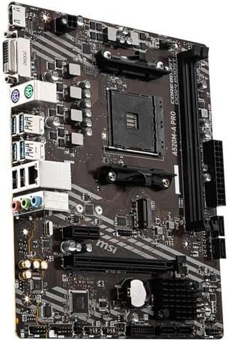 MSI A520M-A PRO Gaming Motherboard (AMD Ryzen 5000, AM4, DDR4, Pcie 3.0, SATA 6G