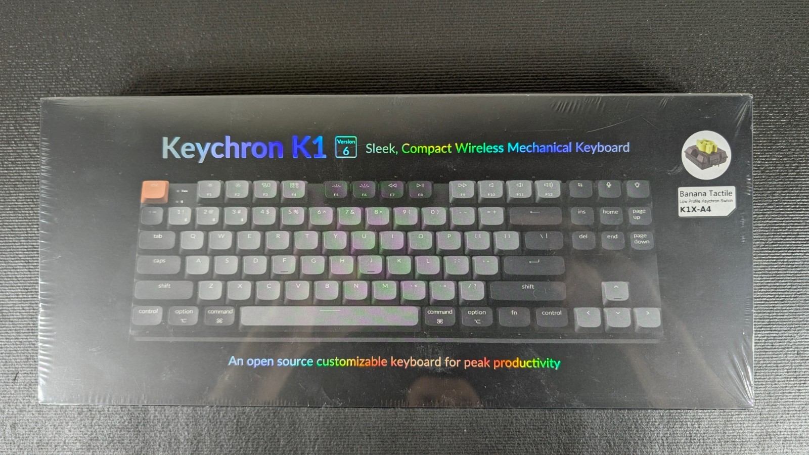 Keychron K1 Version 6 K1X-A4 Low Profile Wireless Mechanical Keyboard TKL Banana