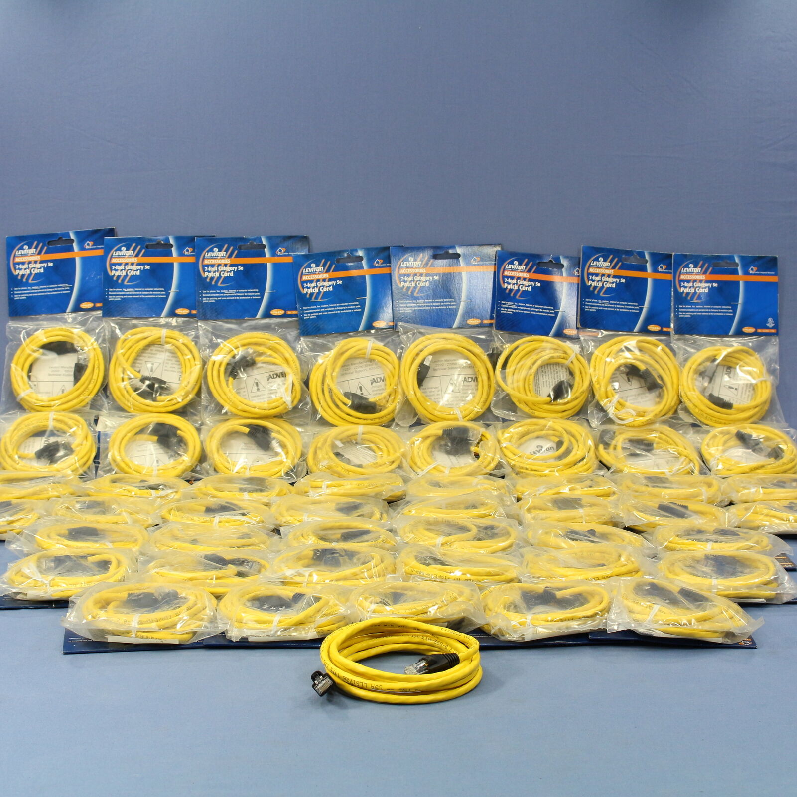 50 Leviton Yellow Cat 5e 7 Ft Ethernet LAN Patch Cords Network Cables 5G455-7YW