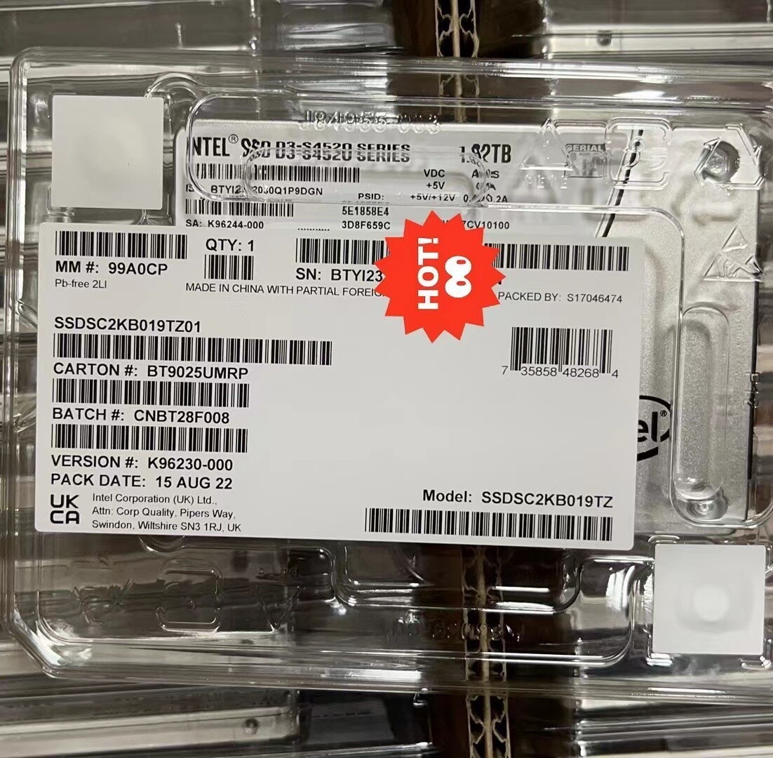 Intel S4520 1.92TB SSD Solid State Drive SATA 6Gb/s 2,5" SATA 3 SSDSC2KB019TZ01