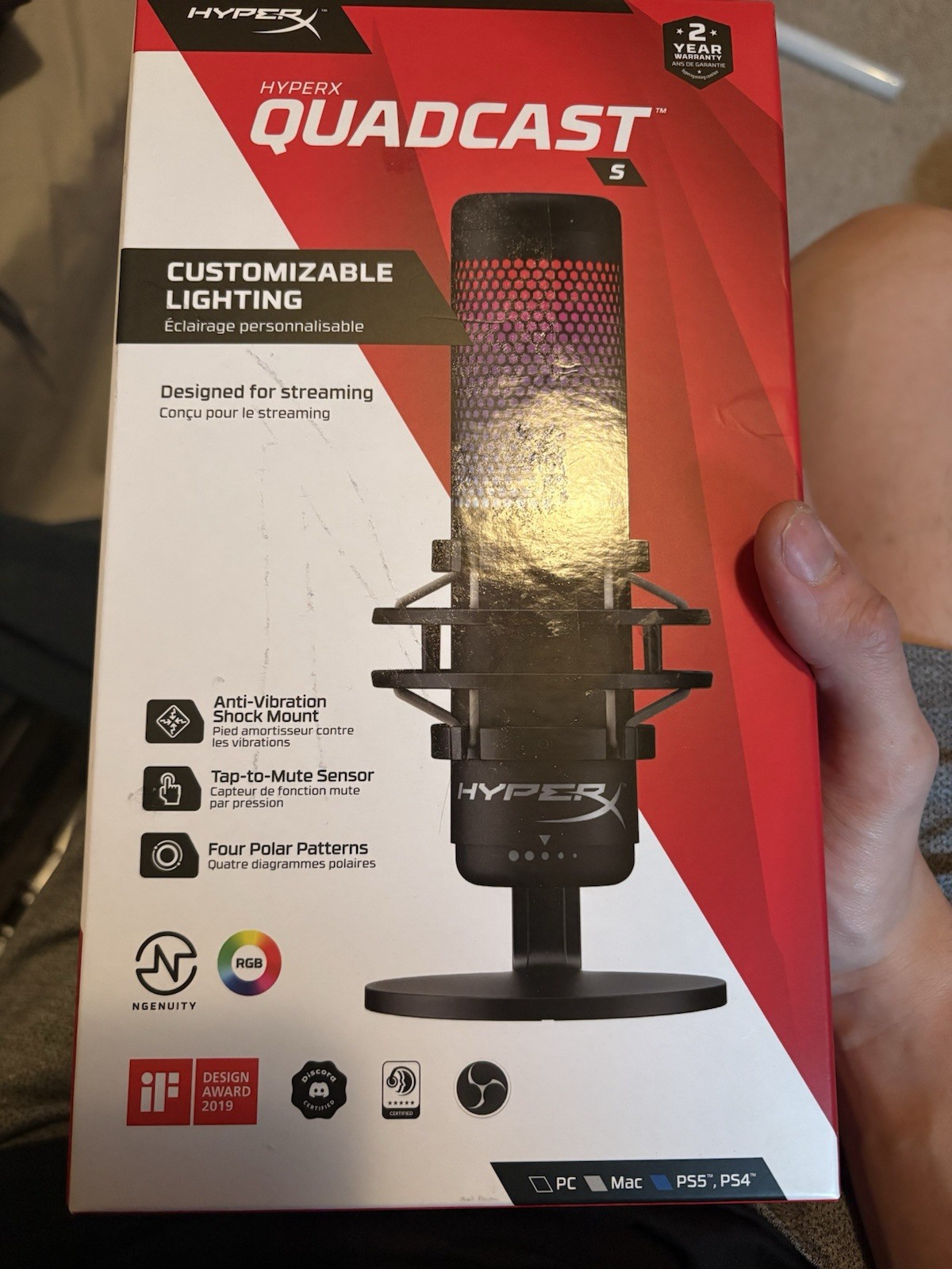 HyperX QuadCast S RGB USB Condenser Microphone - Black