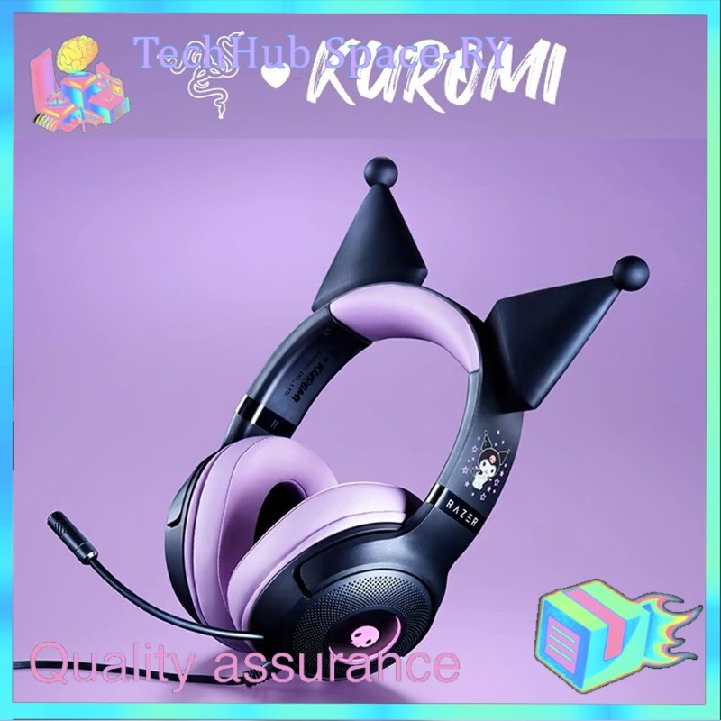 Razer X Sanrio Kuromi Kraken V2 Wired Headset Headphone Limited Edition
