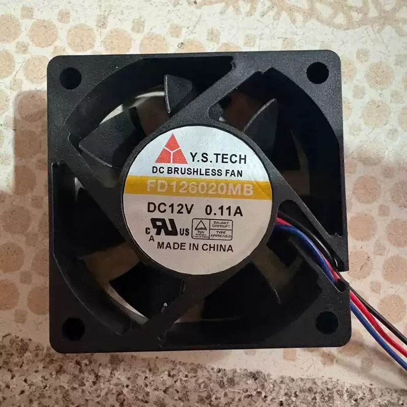 1PCS Y.S.TECH 6020 FD126020MB 12V 0.11A 60×20 mm 3-Wire Cooling Fan